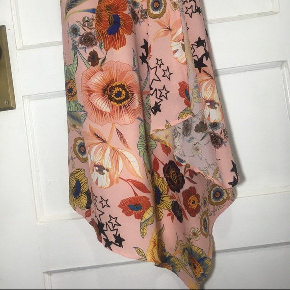 NWT Topshop 6 Floral wrap dress sexy back pink $95 - Picture 5 of 8